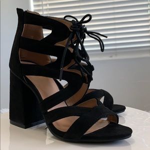 Black chunky heel - never worn